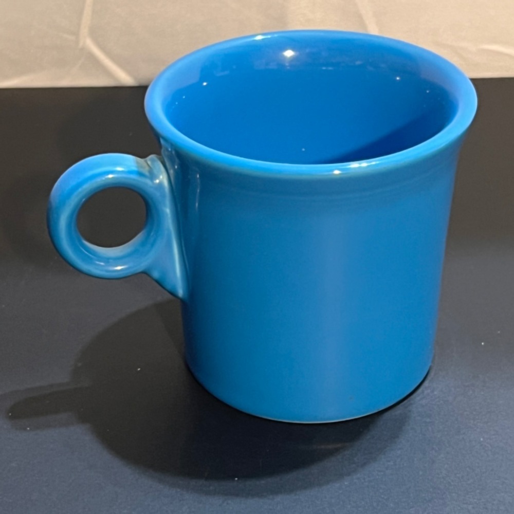 Fiesta‎ 10oz Ring Handle Coffee Mug Peacock Blue Excellent USA Pottery Mug